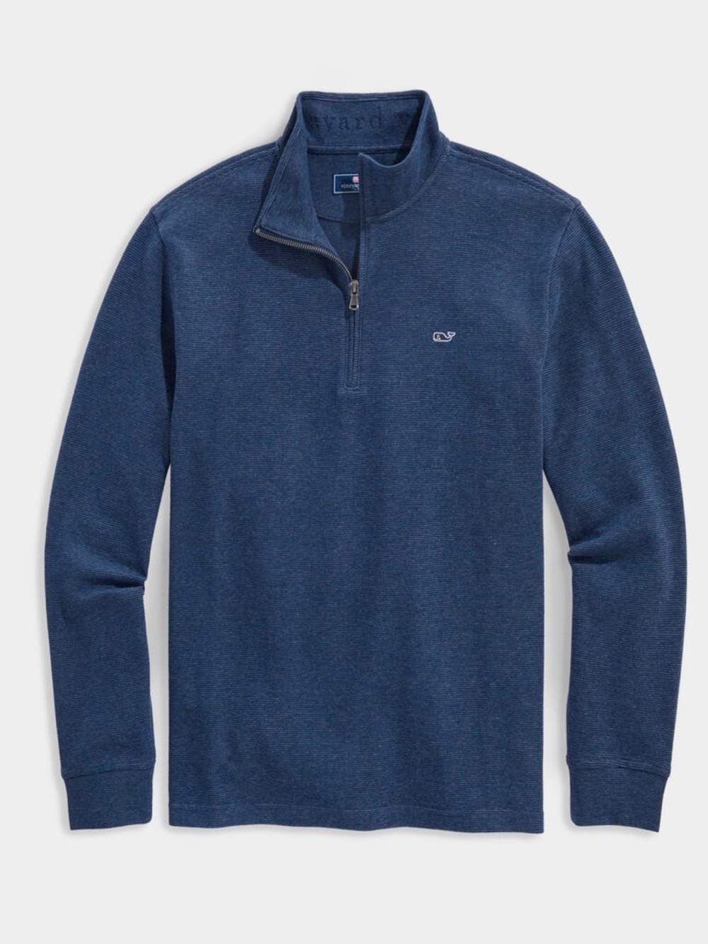 Vineyard Vines Navy Quarter-Zip Mock Neck Sweater GUC Medium Deep Bay